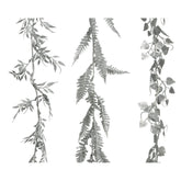 Decoris Leaf Garland with Glitter - Silver